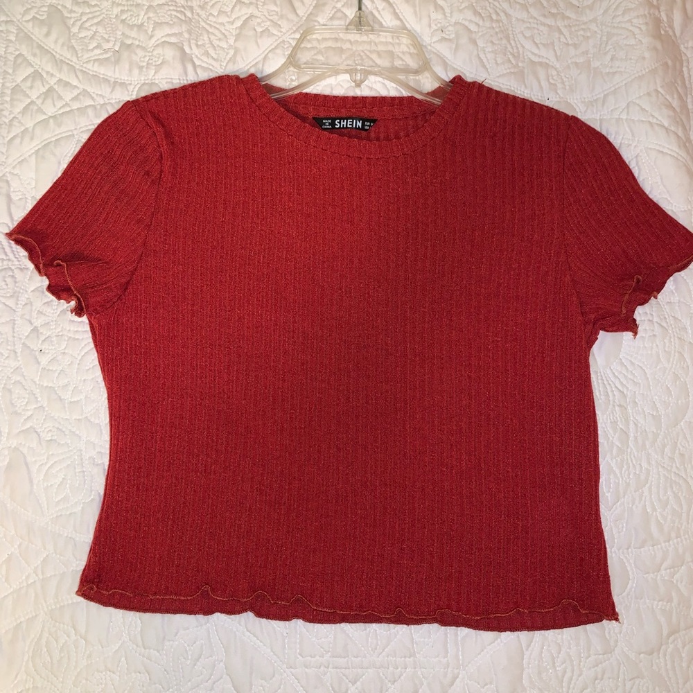 Red crop top